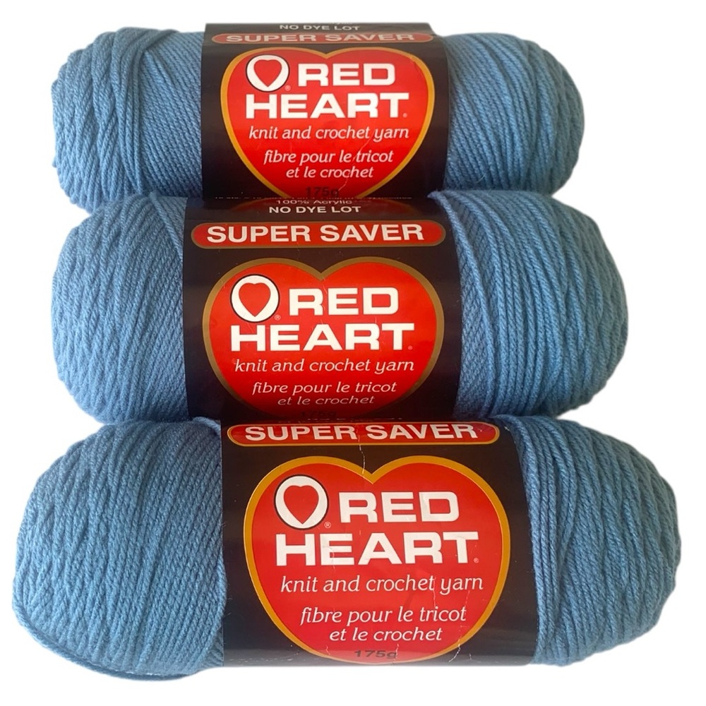 NWT Red Heart Country Blue Worsted Yarn Knit Crochet 3X 175 Grams